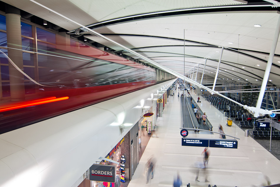 Tram at A66 - Airport, DTW, Detroit, Michigan, Terminal, Train, Transport, USA, travel