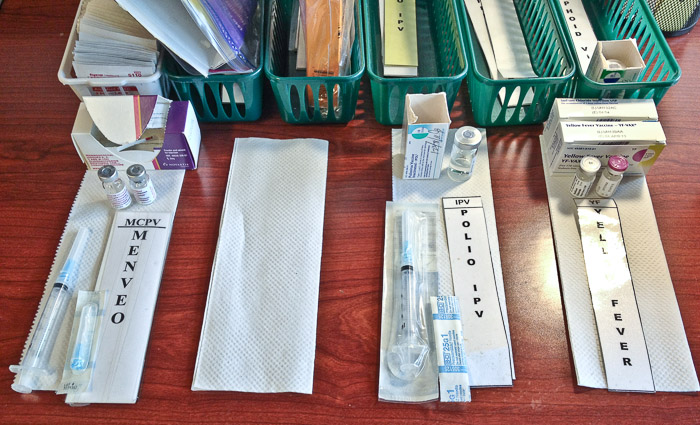 Travel clinic vaccines