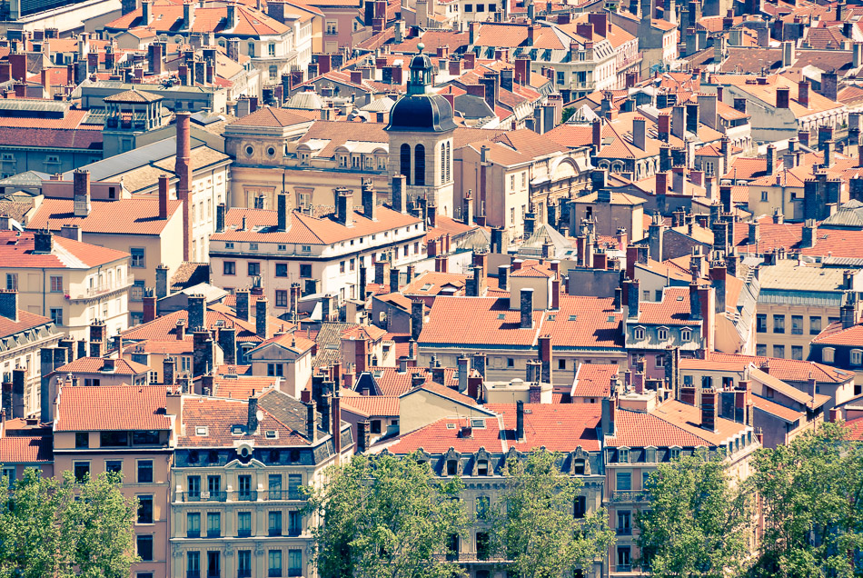 Lyon Rooftops - Europe, France, Lyon, architecture, rooftop, travel