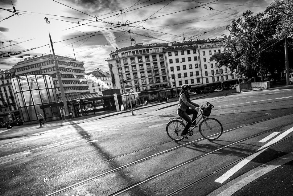 Morning Ride - Bicycle, Europe, Geneva, Switzerland, Transport, street, travel