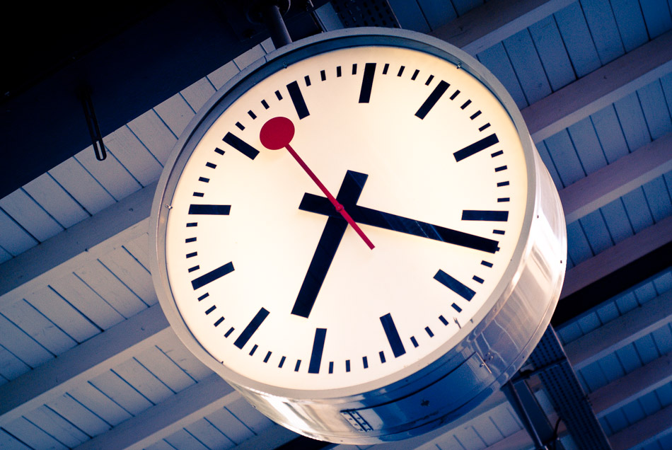 Swiss Timing - Europe, Geneva, Switzerland, Train, Transport, clock, station, travel