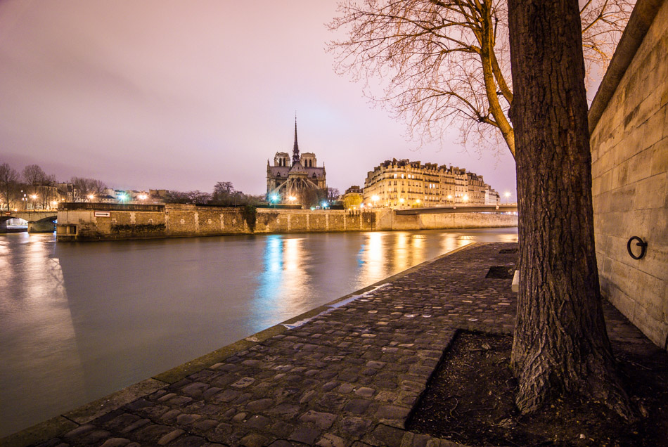 Midnight Walk - Europe, France, Notre Dame, Paris, Seine, night, street, travel