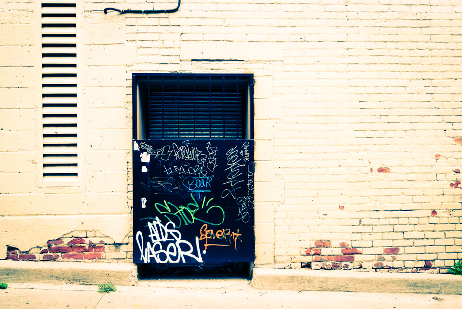 Tagged Door - Canada, Grafitti, Ontario, Toronto, travel, wall,street