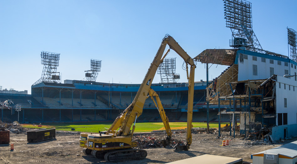 Tiger Stadium Demolition in progress. Tiger Stadium Demolition in progress.