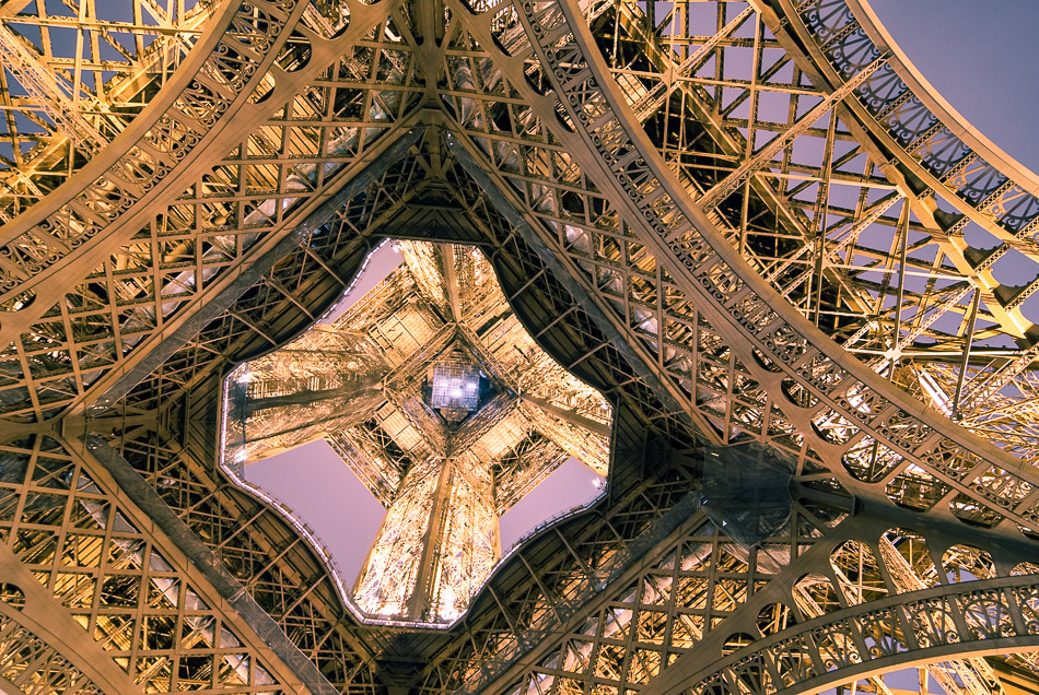 Up the Tower - Champ de Mars, Eiffel Tower, Europe, France, Paris, night, street, travel