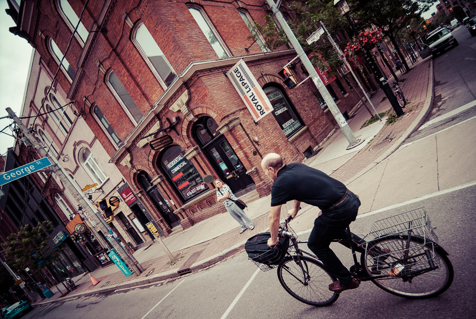 Biker at George - Bicycle, Canada, Ontario, Toronto, Transport, street, travel