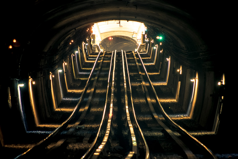 Uphill Station - Europe, France, Metro, Paris, Subway, station, tracks, travel