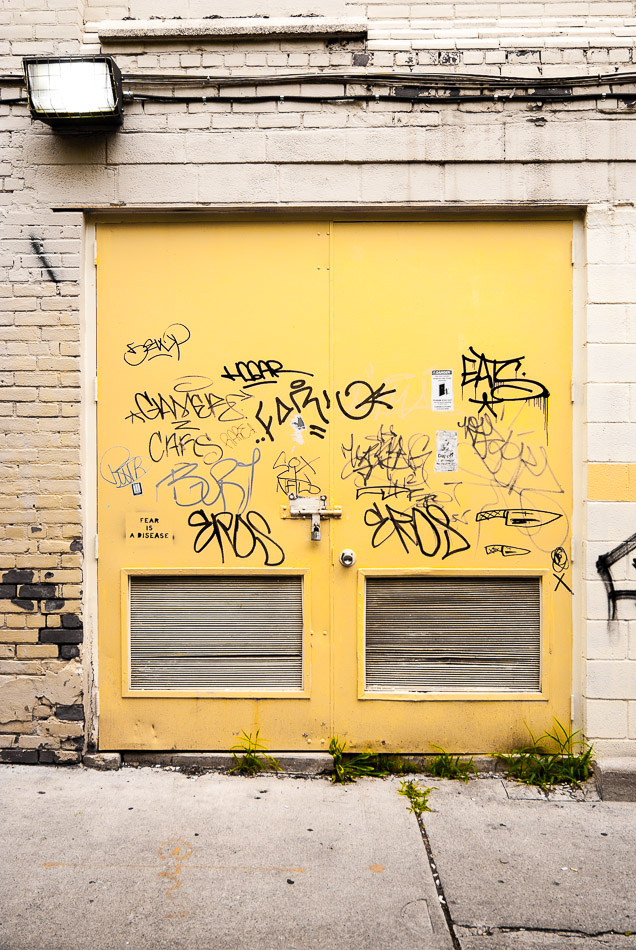 Yellow Door Tags - Canada, Graffiti, Ontario, Toronto, street, travel, wall