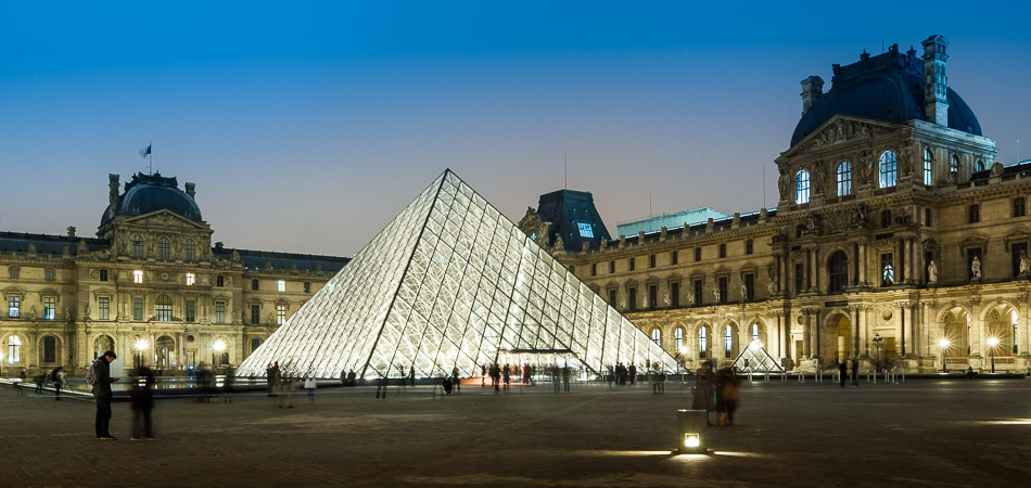 Pyramid Traffic - Europe, France, Musée du Louvre, Paris, night, street, travel