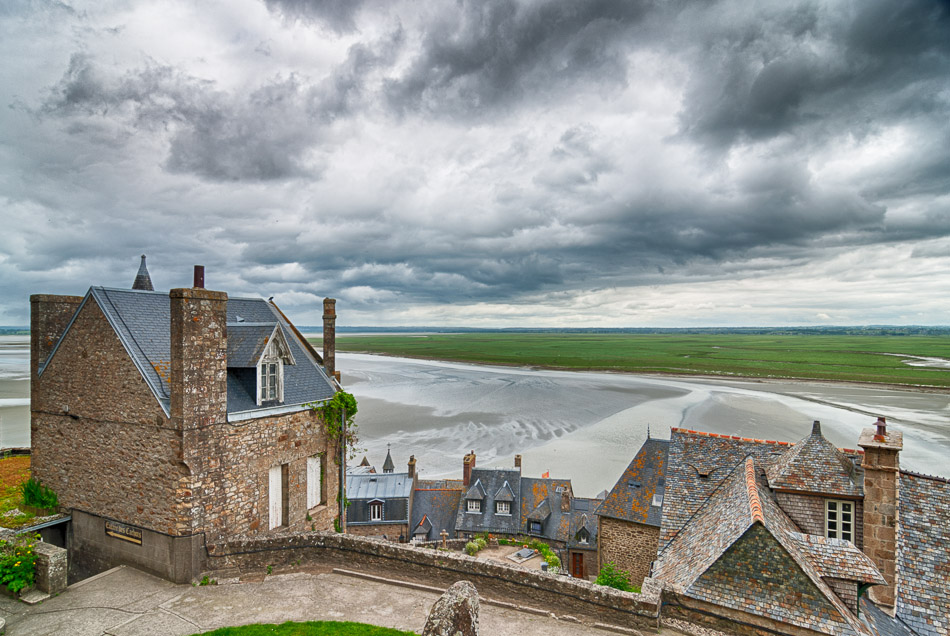 Low Tide and Clouds - Europe, France, Mont Saint Michel, Nature, clouds, sky, travel, water