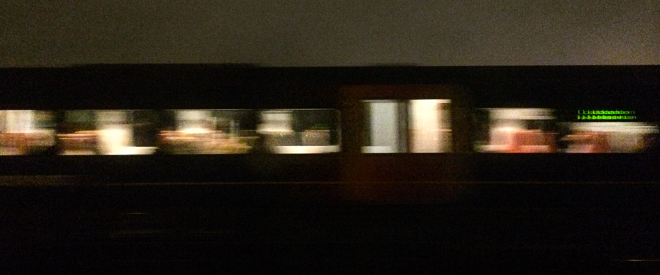 Southbound from Waterloo - London, Train, Transport, UK, night