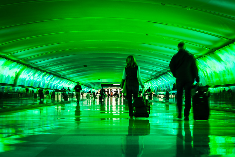 Detroit Disco - DTW, airport, Michigan, tunnel, travel