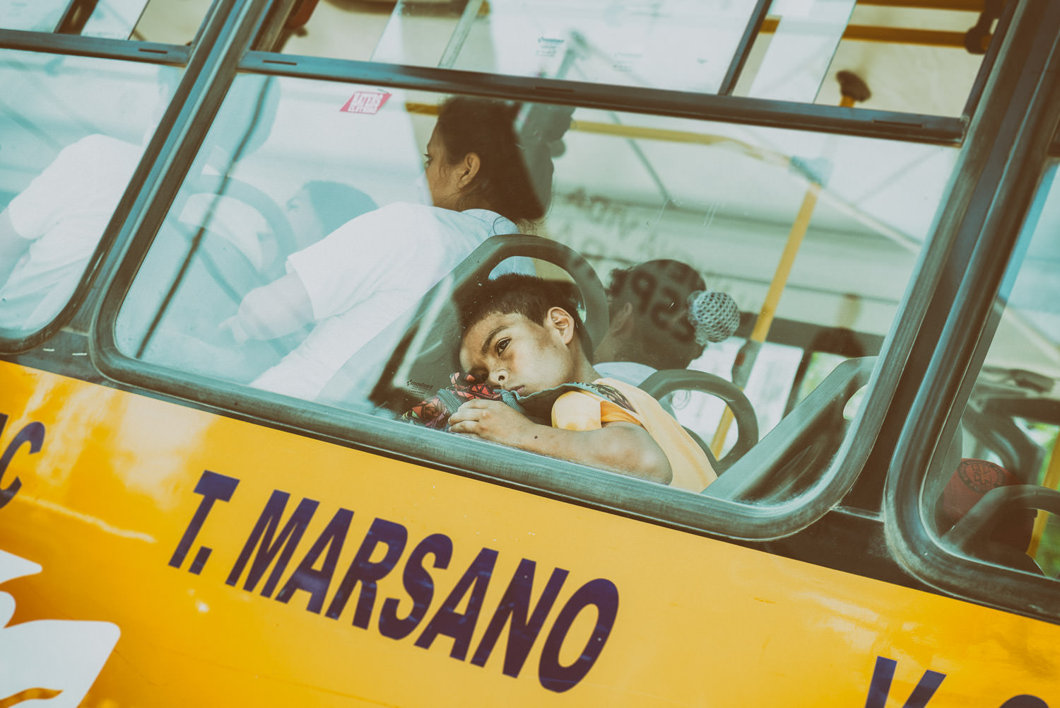 Afternoon Ride - Lima, Peru, South America, bus, child, travel