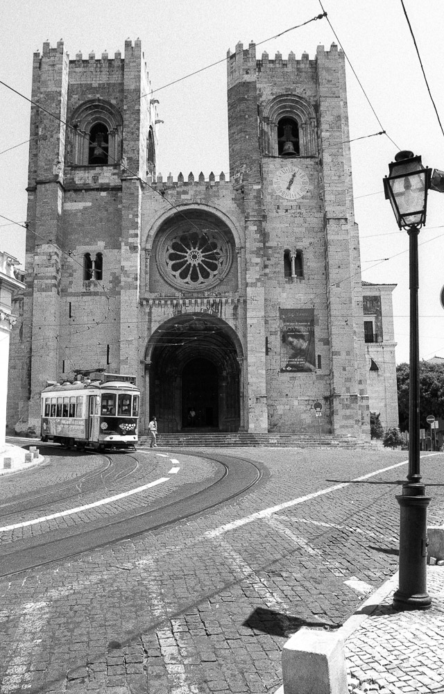 Streetcar and Church - Lisbon, Portugal