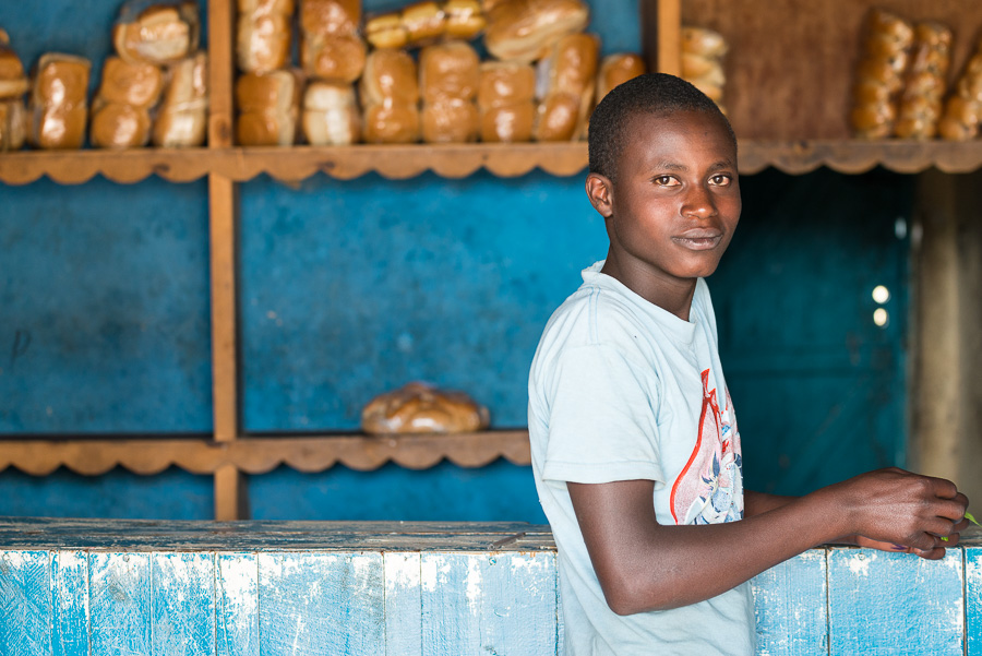 Fresh Bread - Africa, Rwanda, bakery, bread, children, portrait, travel