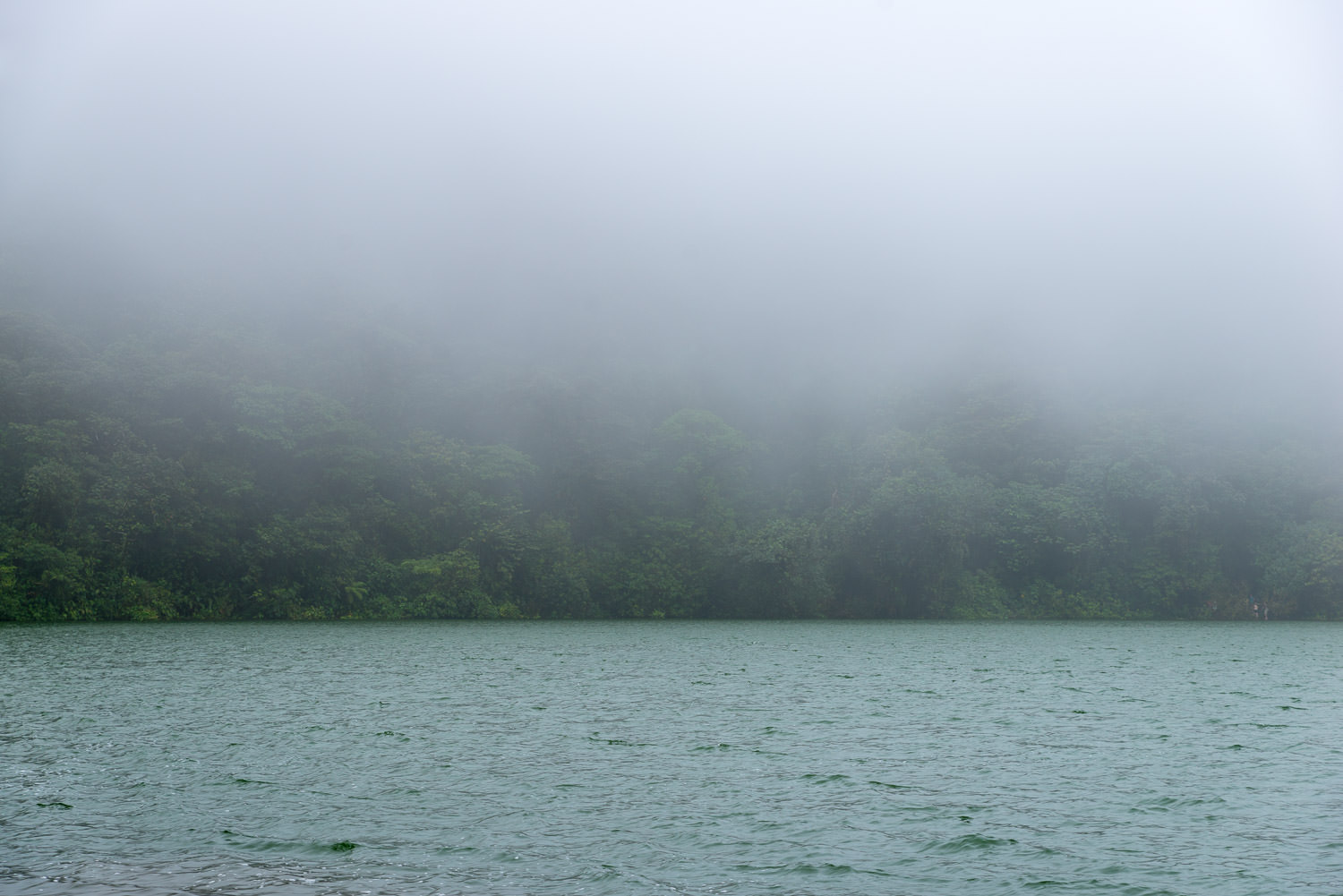 Thirds - Cerro Chato, Costa Rica, Nature, Volcano, Water, fog, lake, travel, water