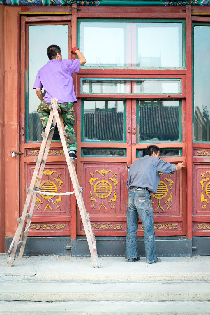 Palace Painting - Asia, Beijing, China, Summer Palace, paint, street, travel, workers