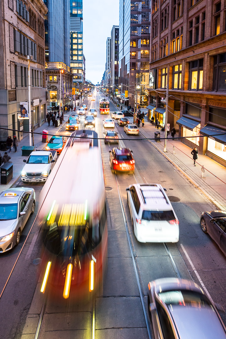 Evening Rush - Toronto, Ontario - Canada, Car, Ontario, TTC, Toronto, Transport, dusk, street, streetcar, taxi, traffic, travel