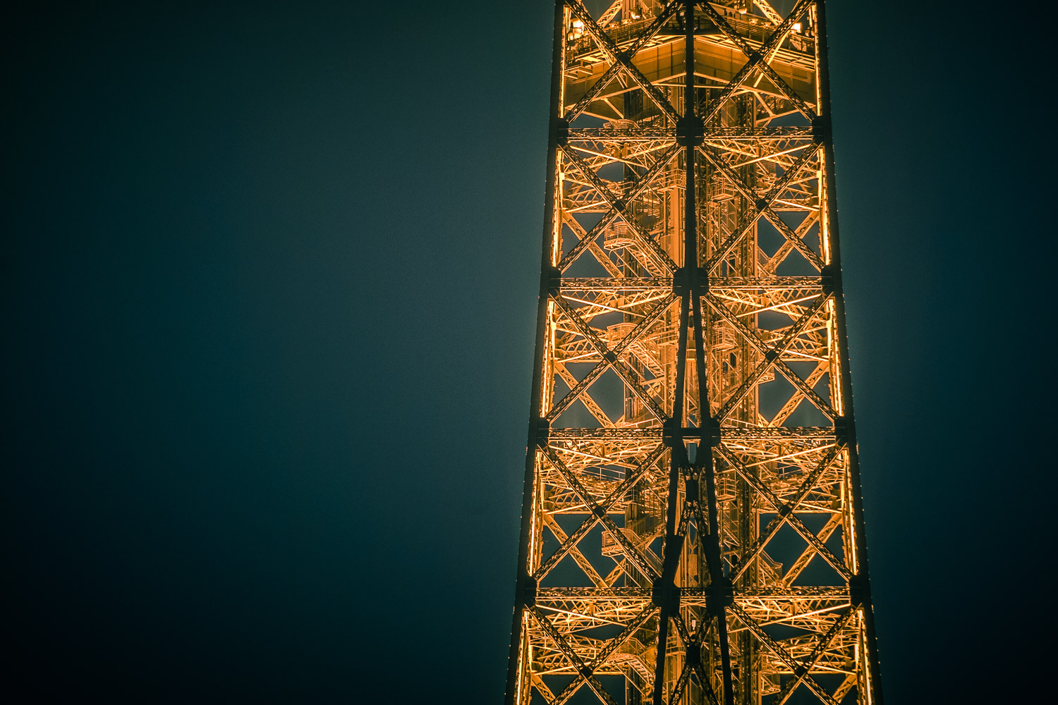 Tower Segment - Paris, France - Eiffel Tower, night
