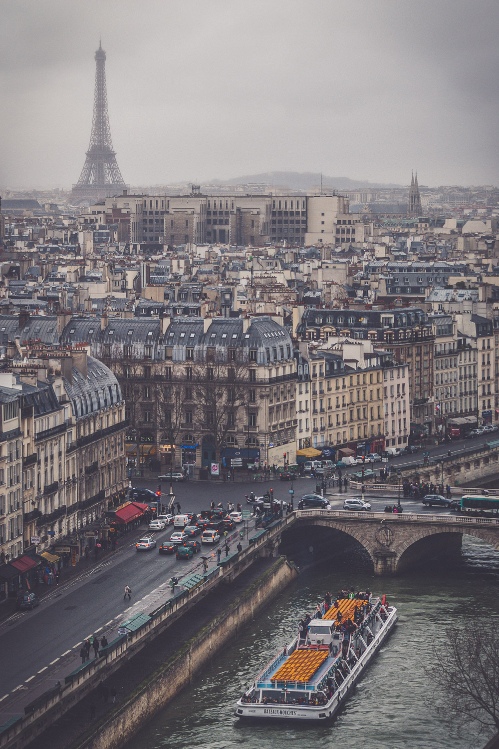 Misty Cruise - Boat, Europe, France, Notre Dame, Paris, Seine, Transport, rooftop, street, travel